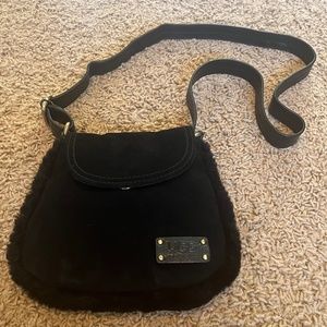 NWOT UGG Mini Suede with Fur Trim Crossbody or Shoulder Purse